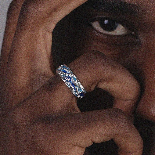 Sterling Silver Blue Glacier Ring