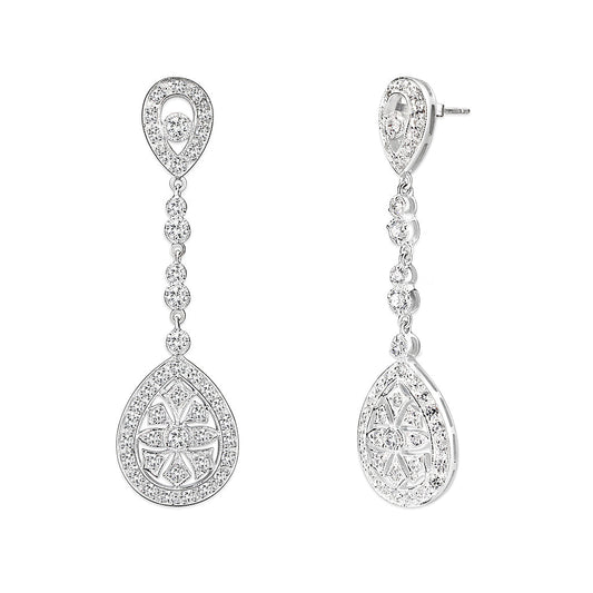 LO5W120 - Brass  Earrings with AAA Grade CZ  in Clear