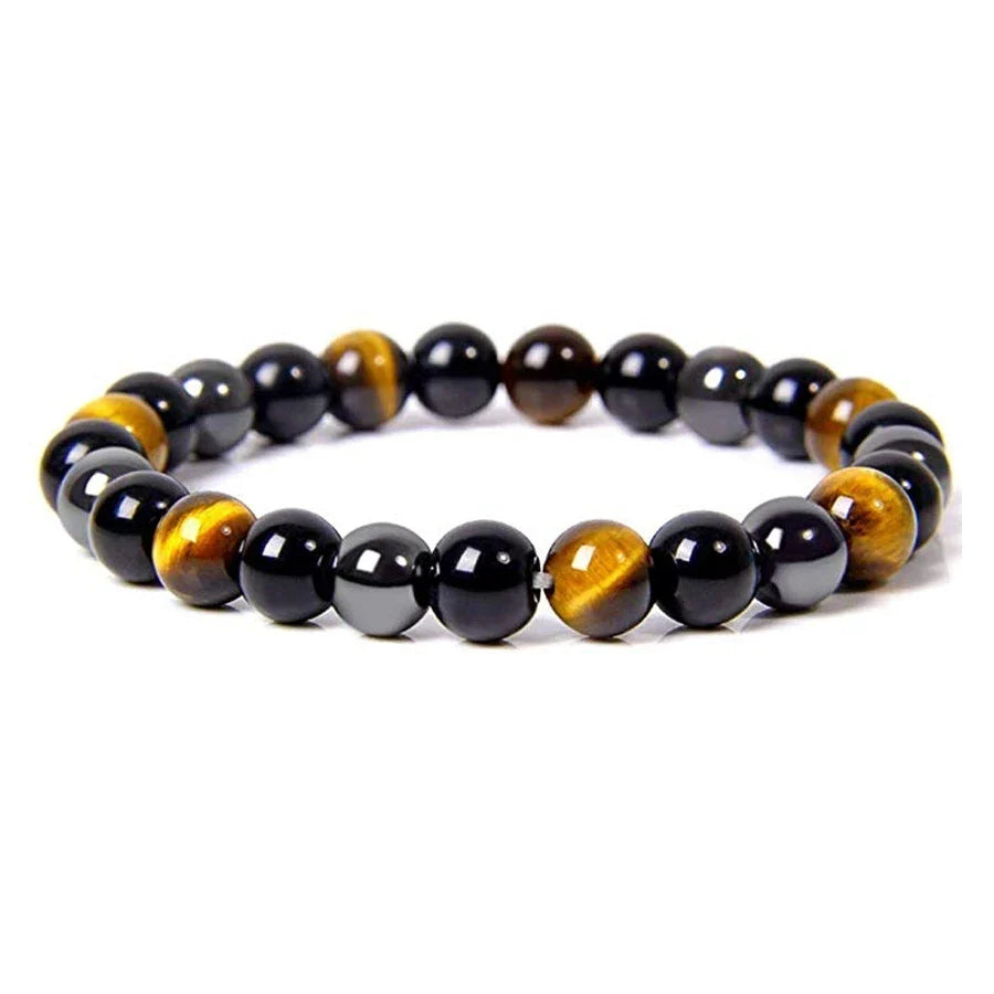 1 Natural Black Obsidian Hematite Tiger Eye Bead Bracelet For Men Magnetic Health Protection For Women Soul Jewelry