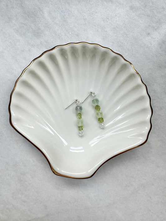 Green Gemstone Drop Earrings