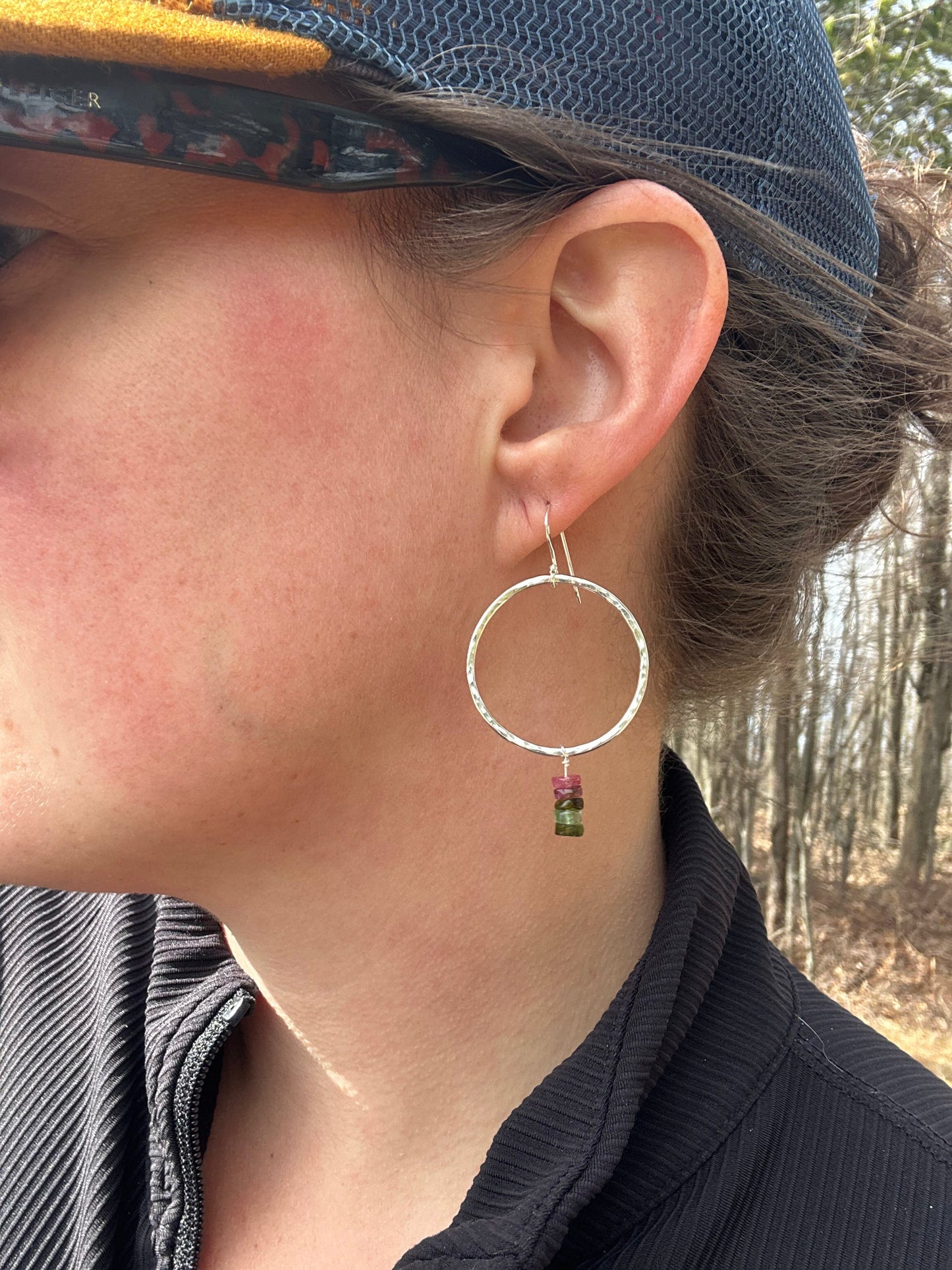 Hammered Hoops & Stone Beads
