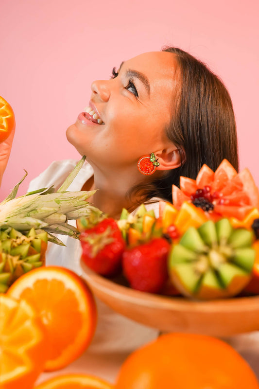 Orange Stud Earrings