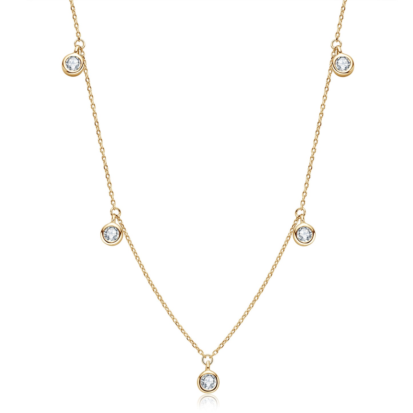 Personalized Fashion S925 Sterling Silver Moissanite Niche Starry Necklace