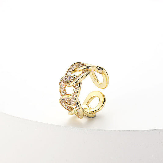 Full Diamond Personalized Index Finger Ring