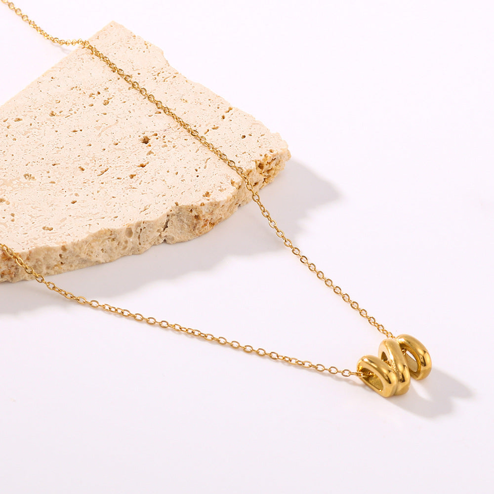 Ins Style Niche Personality Hollow Letter Titanium Steel Necklace