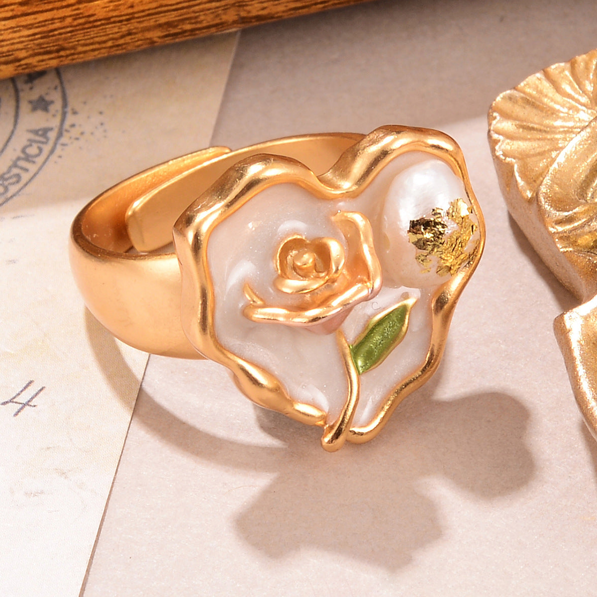 Baroque Pearl Ring Flower Oil Painting Series