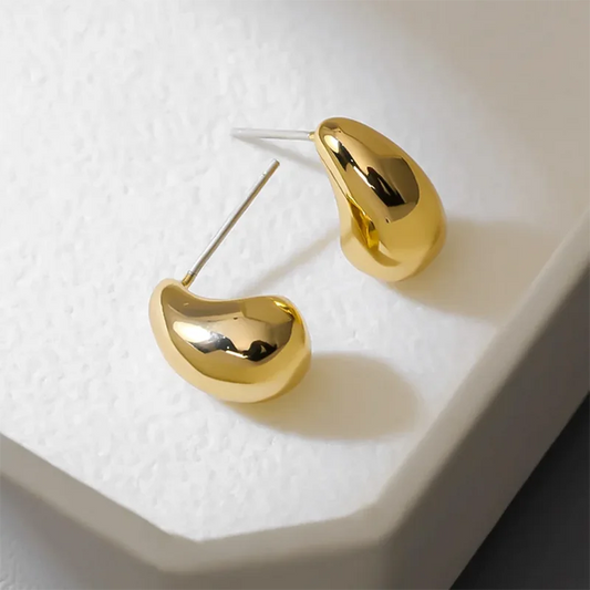 2024 New Arrival Vintage Gold Color Water Drop Earrings for Women Free