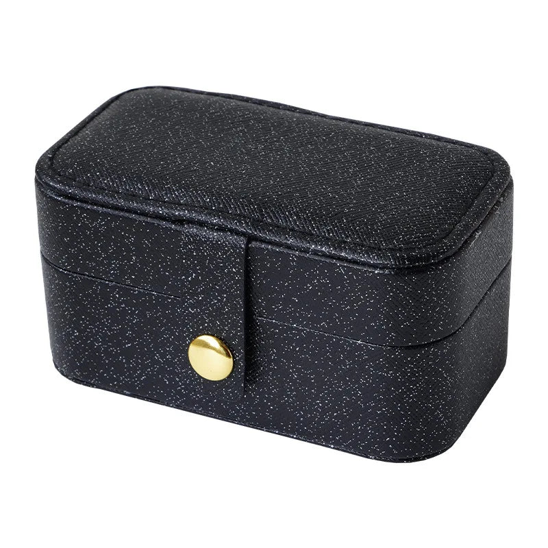 EMESA HOME Exquisite PU Leather Jewelry Box, Ring Necklace Earrings Storage, Minimalist Daily Travel Portable Organizer Box.
