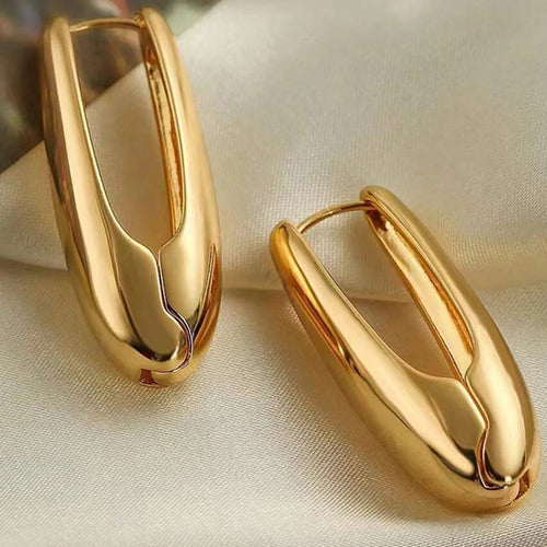 Gold Plating Heart Shape Hoop Earrings For Women Twisted Heart
