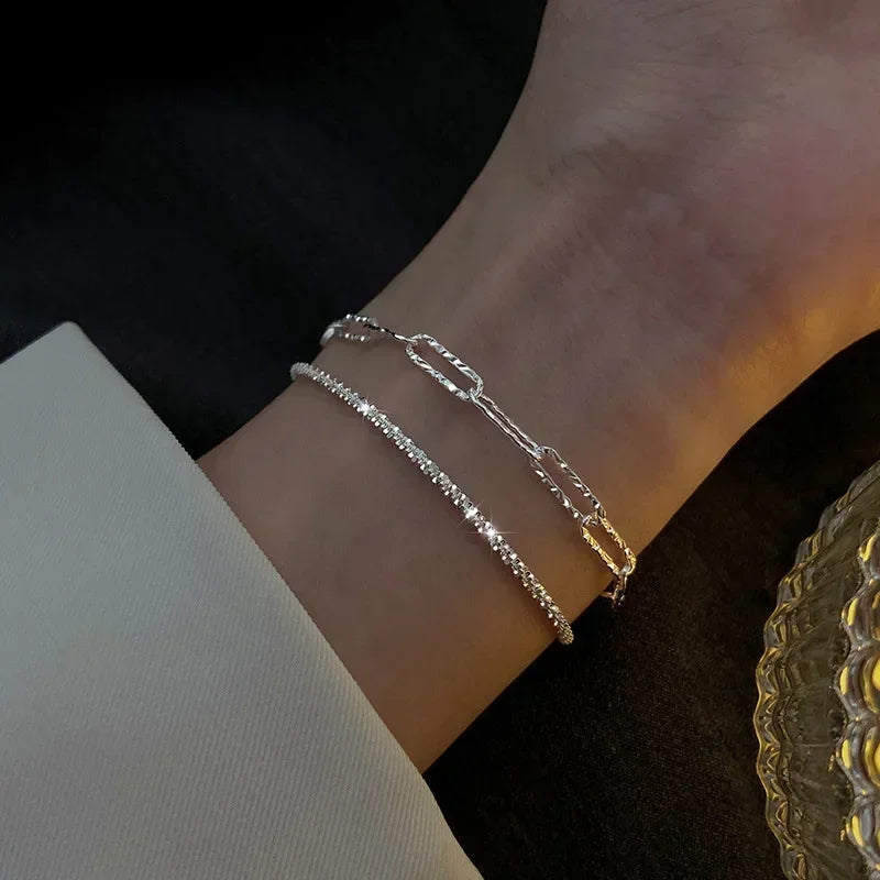Gold And Sliver Rhinestones Bracelet Womens Jewelry