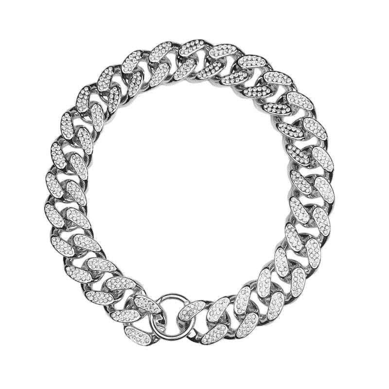 Golden Sparkle-Diamond Dog Collar for All Breeds