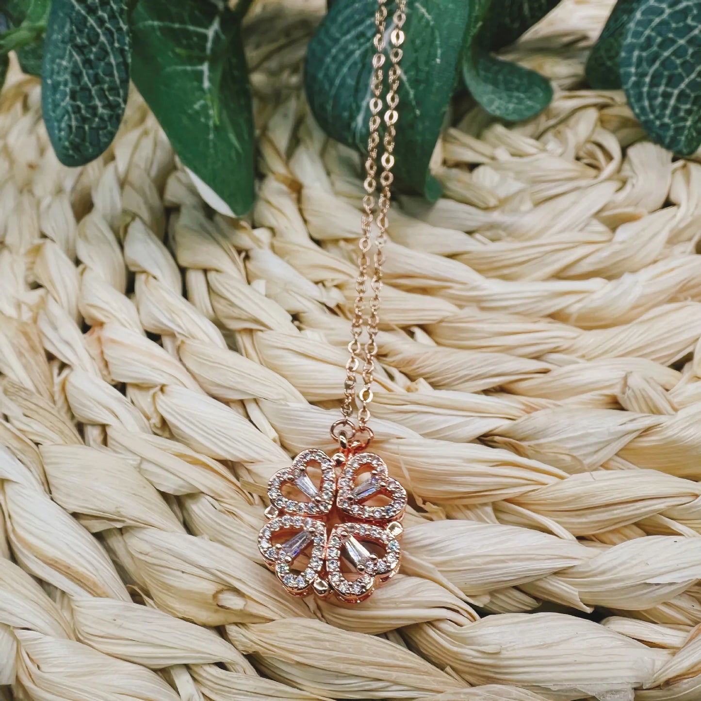 Heart Four Leaf Clover Necklace