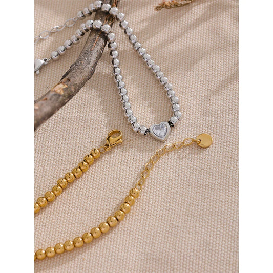 Mimi Beaded Heart Bracelet – Waterproof, Minimalist & Chic Charm | Huna Jewelry