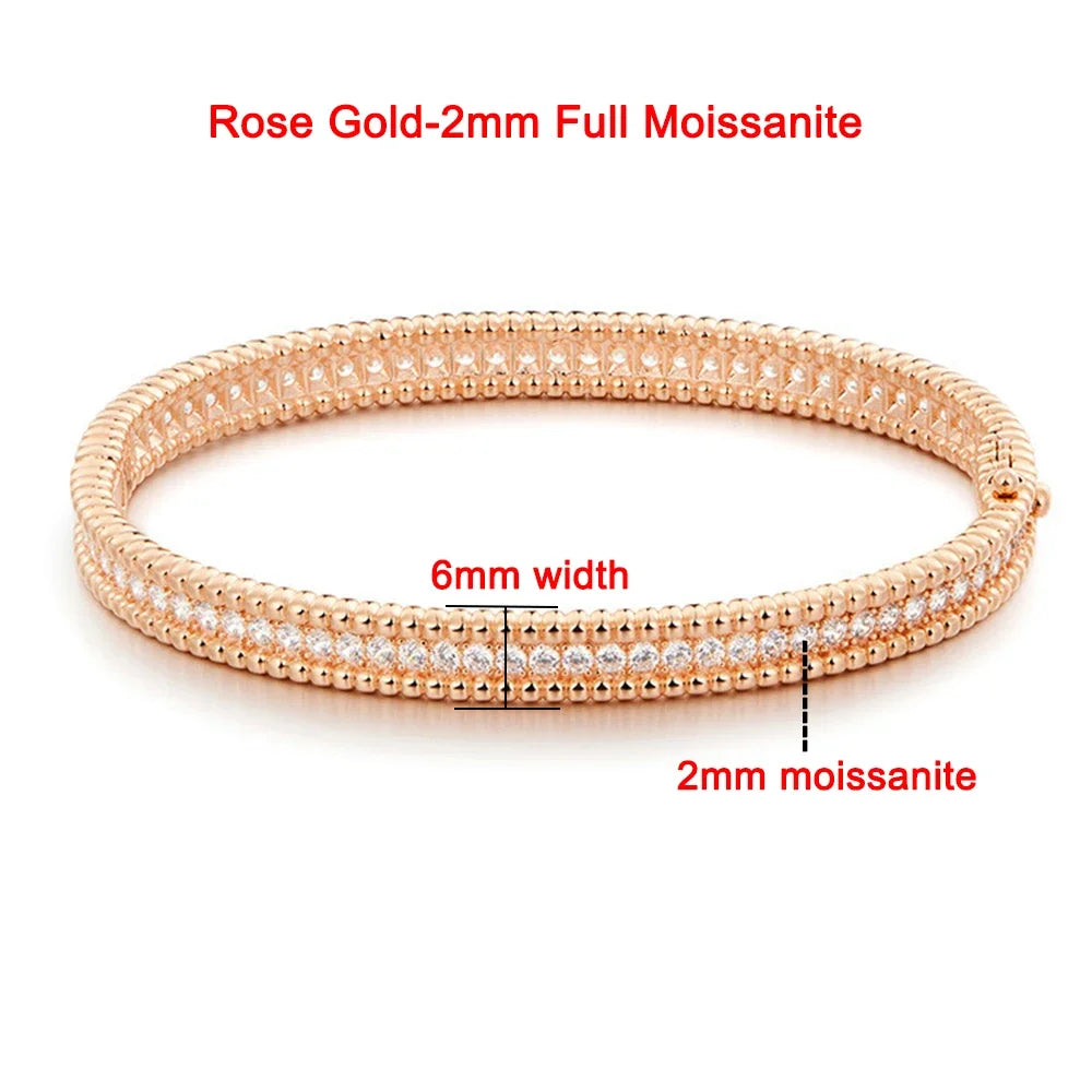 TBCYD 2MM D Color Full Moissanite Bangles For Women GRA Certified S925 Silver Sparkling Diamond Bracelets Luxury Jewelry Gifts