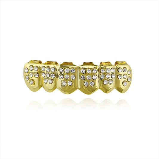 Hip Hop Iced Bling Teeth Grillz Cross Cubic Zircon Micro Paved Charm Grills Unisex Top & Bottom Jewelry