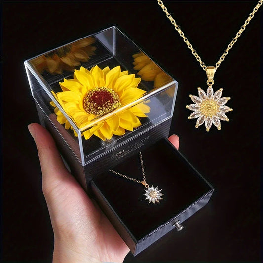 Sun Necklace in a beautiful Sunflower Gift Box: Celebrate Love