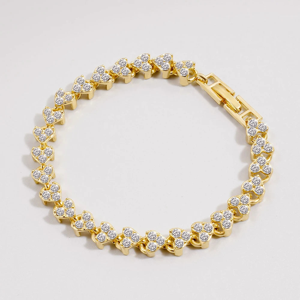 Luxury Roman Crystal Geometric Chain Bracelet