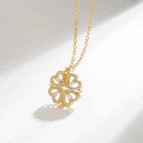 Подвеска Vintage Lucky Four Leaf Clover Pendant Necklace Fashion Heart