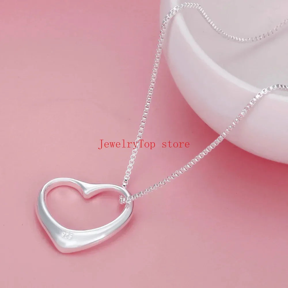 Fine wholesale 925 Sterling silver heart bracelets necklaces for women