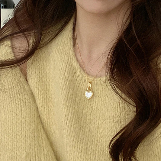 XIYANIKE Vintage Double Sided Heart Pendant Necklace For Women Girl