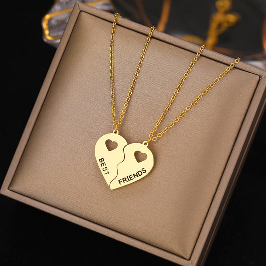 Best Friend Necklaces 2 Heart Gifts | Best Friend Stainless Steel