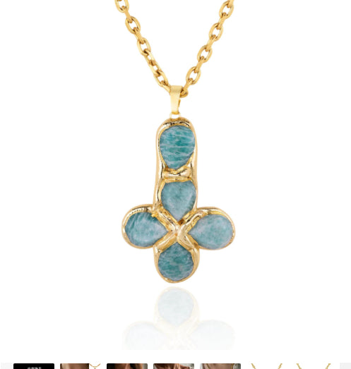 Titanium Steel Goose Soft Stone Cross Zircon Pendant Necklace I