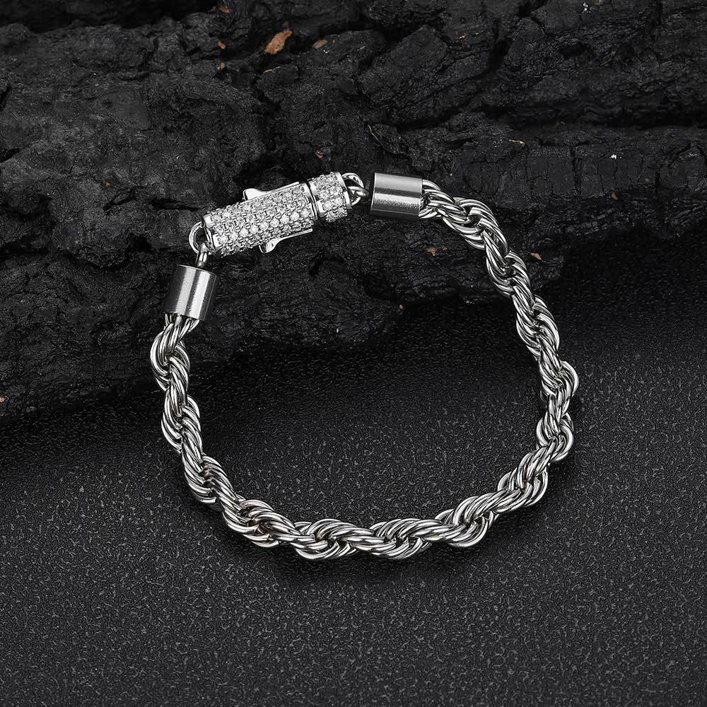 Stainless Steel Twist Hip Hop Men's Bracelet