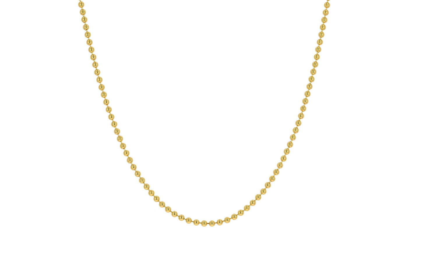14K Yellow Gold 2mm Bead Chain