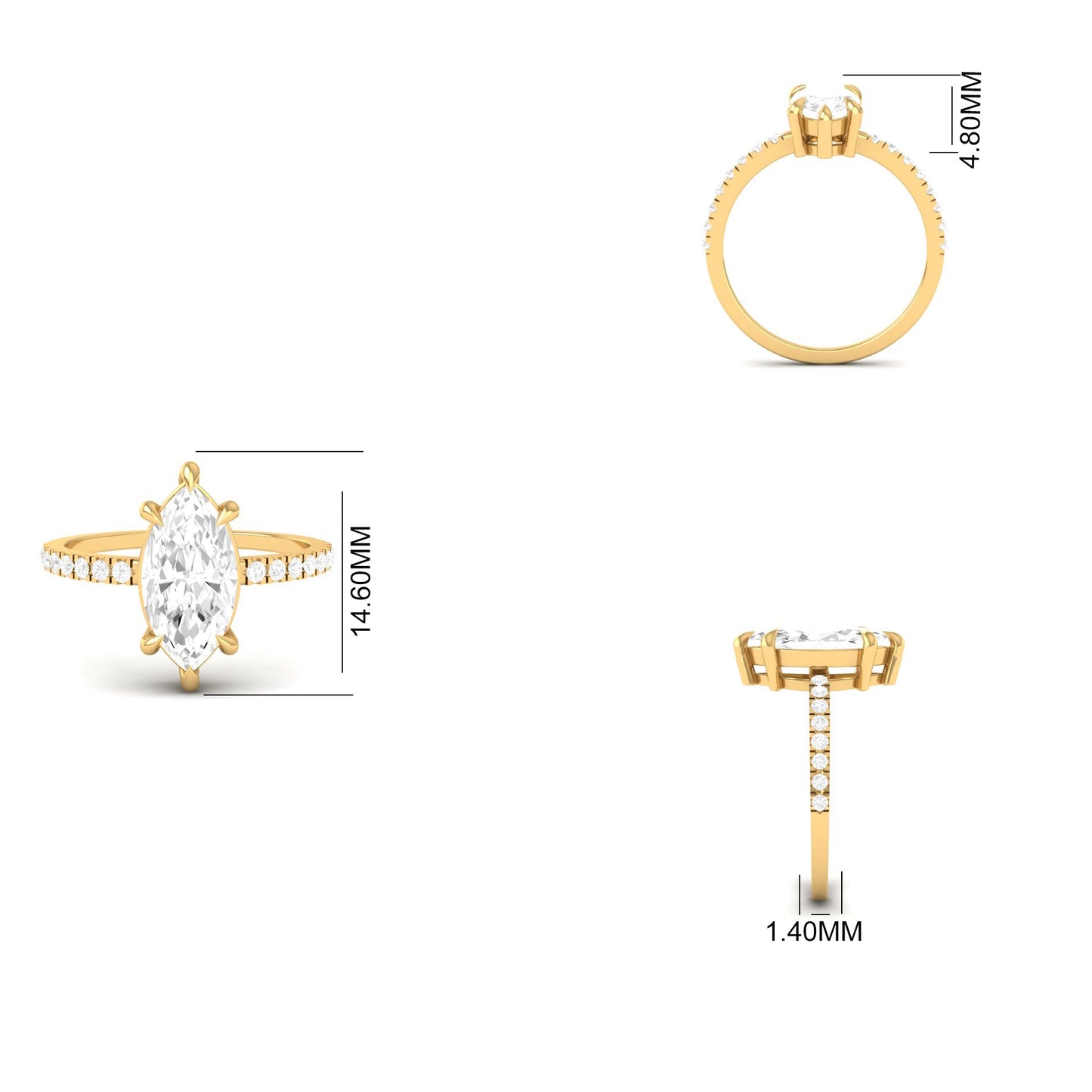 Marquise Cut Purple Amethyst and Red Ruby Engagement Wedding Ring for Women, 14K Yellow Gold Plated