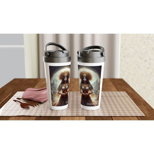 ERESHKIGAL White 15oz Stainless Steel Travel Mug