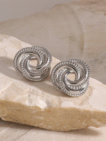Stainless Steel Volution Stud Earrings