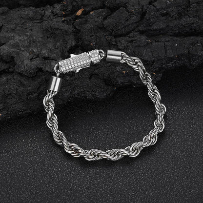 Stainless Steel Twist Hip Hop Men's Bracelet