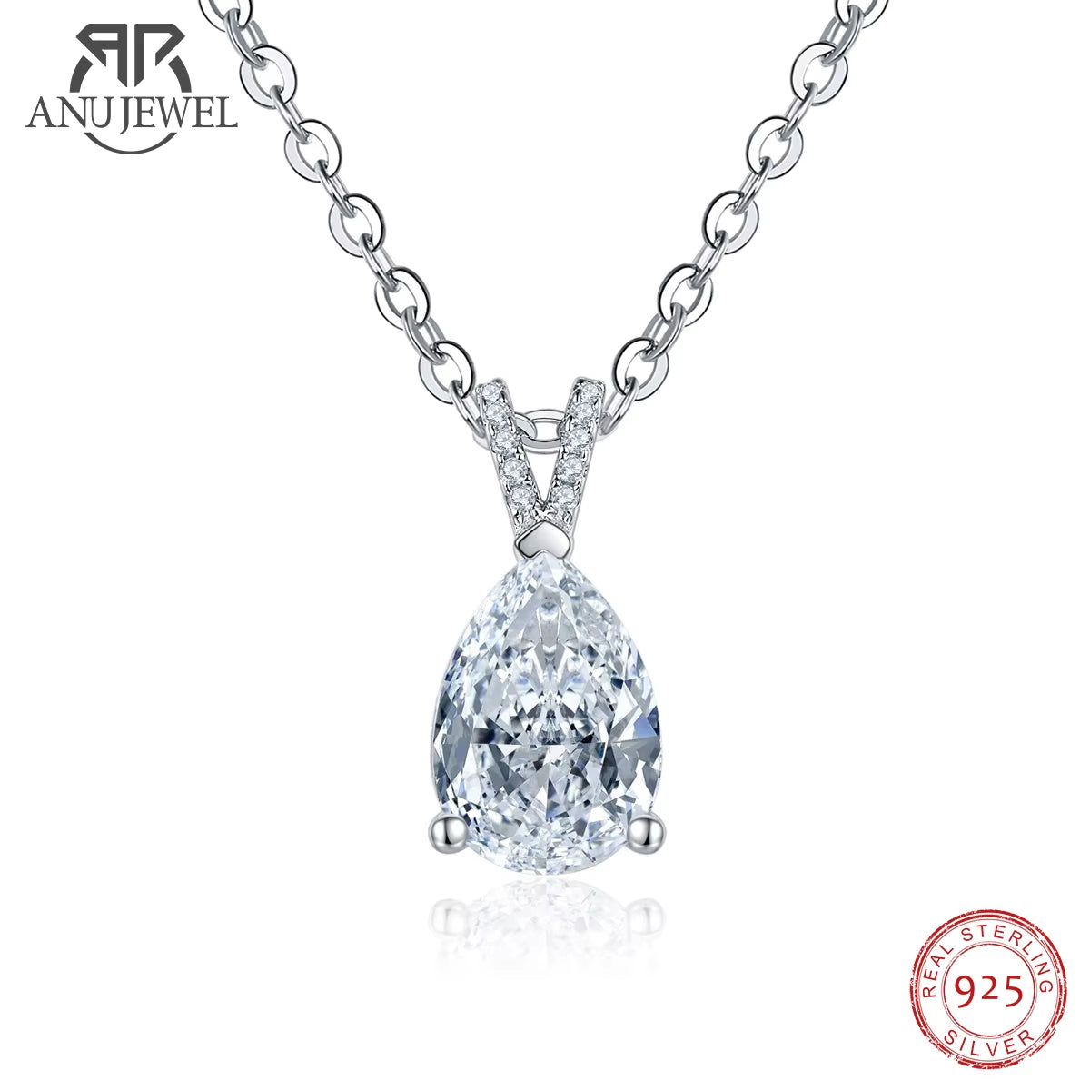 HealthBeauty-Products (™) Pear Cut Teardrop Moissanite Diamond Pendant