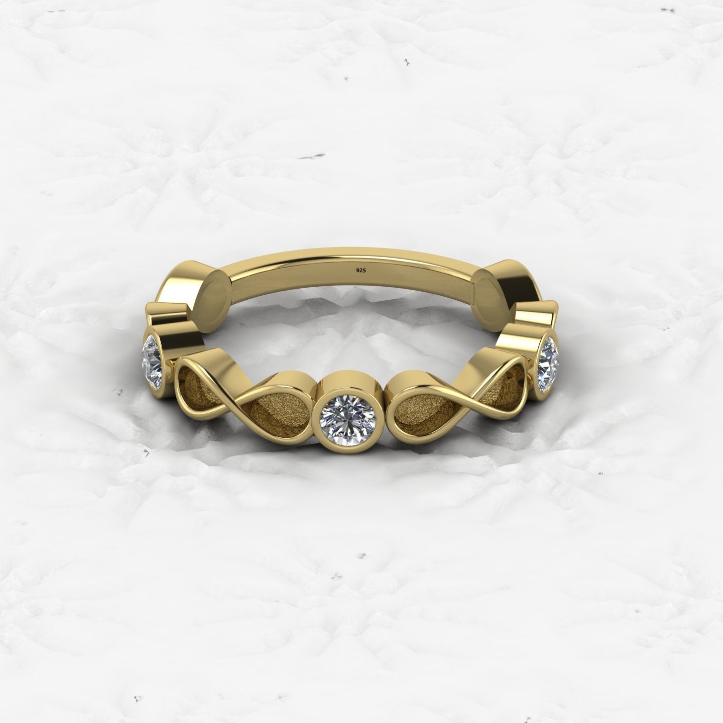 925 Solid Sterling Silver 3-4mm Round Semi Mount Blank Setting Bubble Ring for Breastmilk & Keepsake Resin Ceramic Jewelry