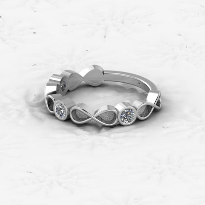 925 Solid Sterling Silver 3-4mm Round Semi Mount Blank Setting Bubble Ring for Breastmilk & Keepsake Resin Ceramic Jewelry