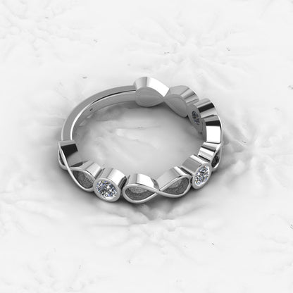 925 Solid Sterling Silver 3-4mm Round Semi Mount Blank Setting Bubble Ring for Breastmilk & Keepsake Resin Ceramic Jewelry