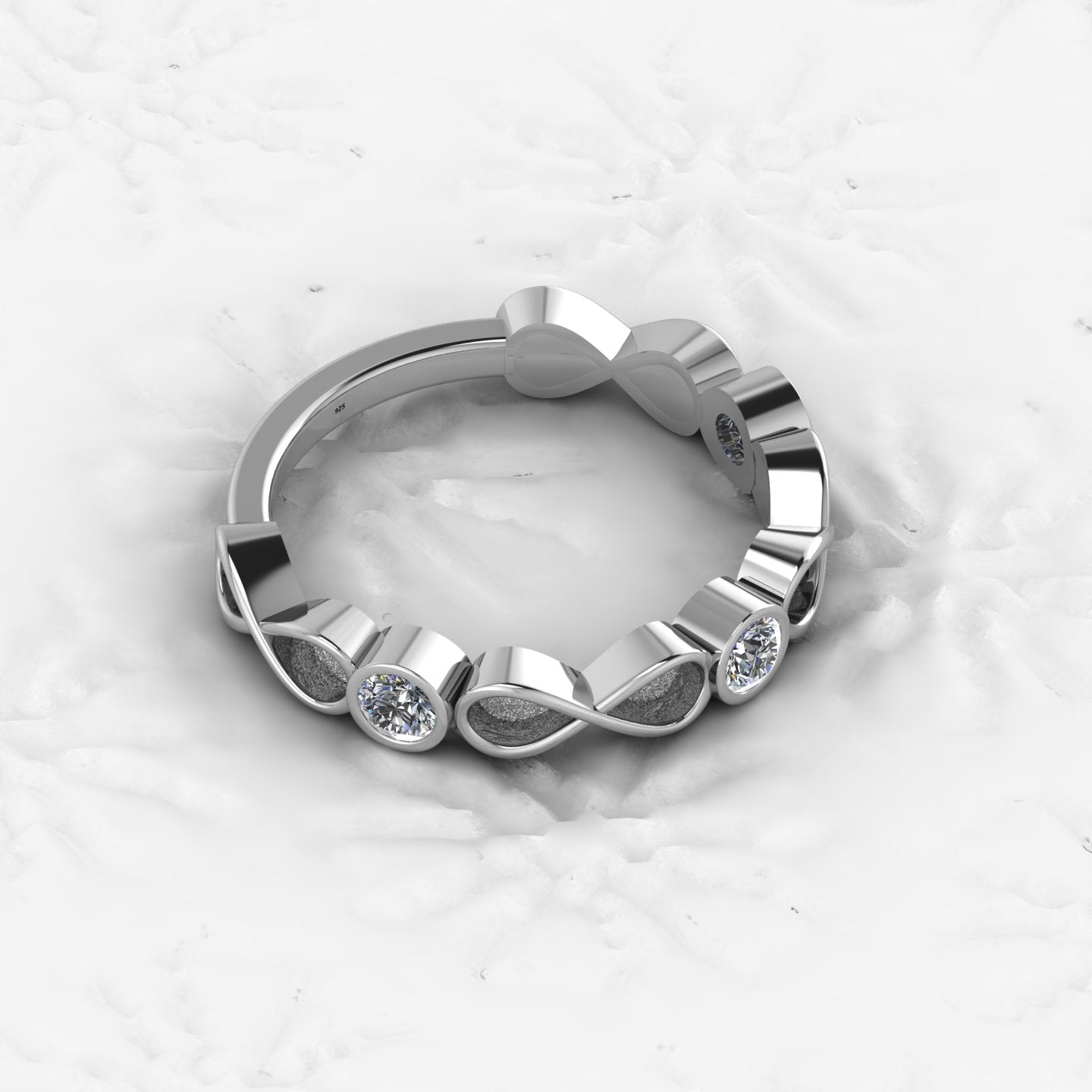 925 Solid Sterling Silver 3-4mm Round Semi Mount Blank Setting Bubble Ring for Breastmilk & Keepsake Resin Ceramic Jewelry