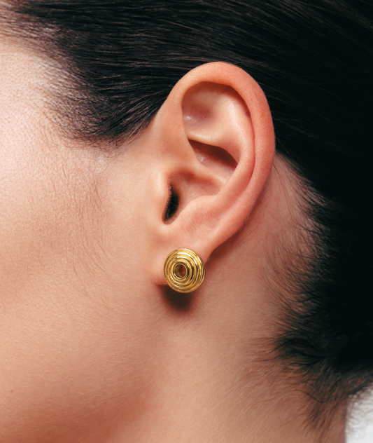 Disc Textured Stud Earrings
