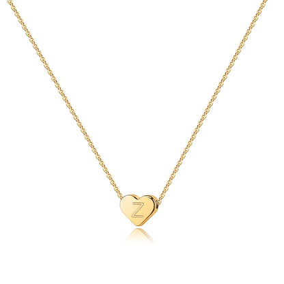 Dainty Heart Initial Necklace for Women