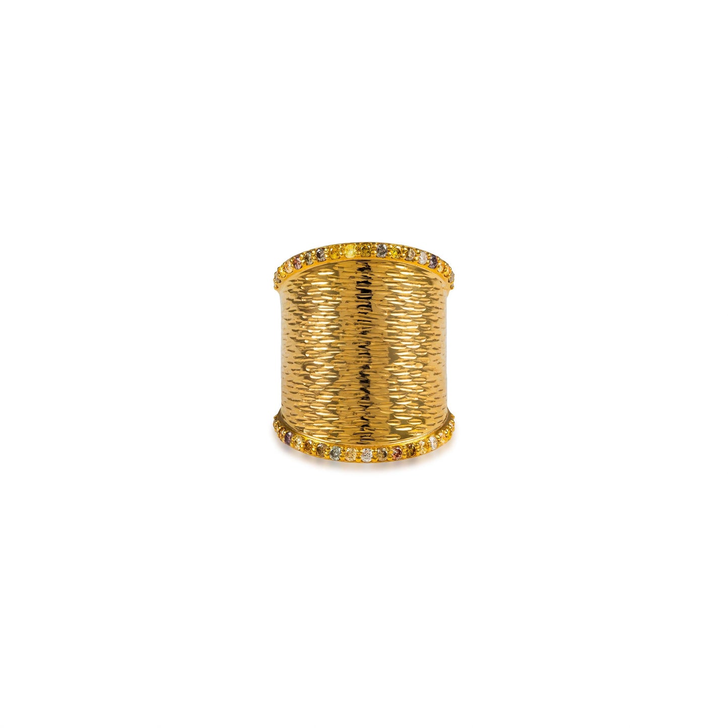 Fancy Color Diamond Edged Texture RIng