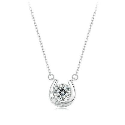 Women's Light Luxury Horseshoe Moissanite Necklace