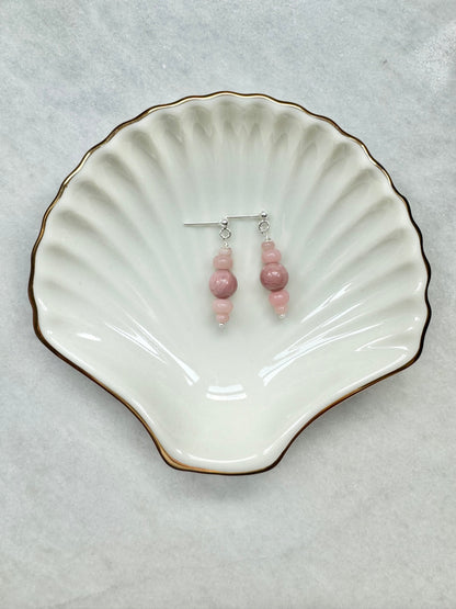 Pink Gemstone Drop Earrings