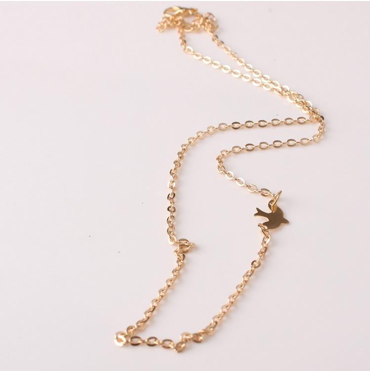 Bird & Leaves Pendant Necklace - Women’s Statement Jewelry