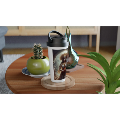 ERESHKIGAL White 15oz Stainless Steel Travel Mug