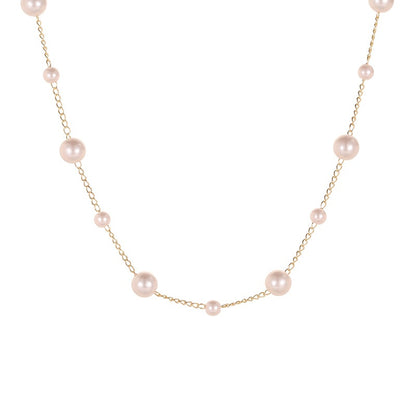 Women's Clavicle Pearl Necklace Pearl Bead Beads Of Varying Sizes