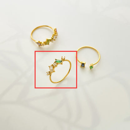 Titanium Steel Colorful Zircon Plated 18K Ring