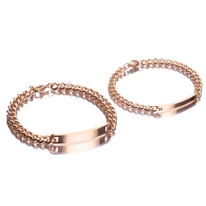 Endless Love - Engraved Bracelets with Rose Box - Gold