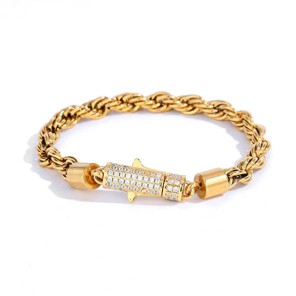 Stainless Steel Twist Hip Hop Men's Bracelet
