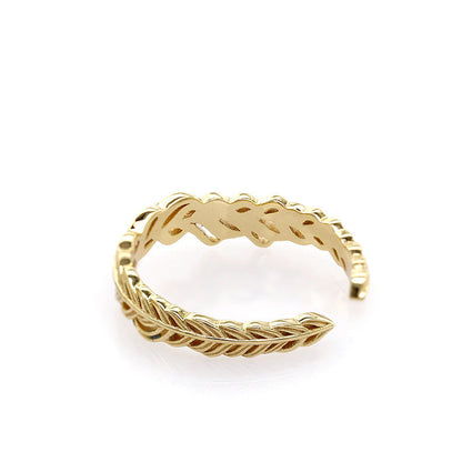Women's Gold Leaf Hollow Ring