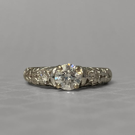 Preowned White Gold and Diamond Engagement Ring